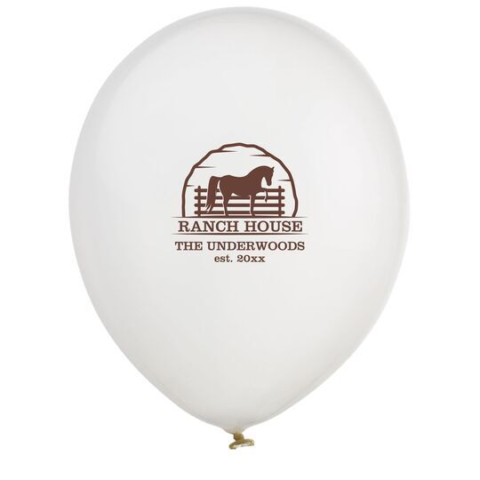 Horse Ranch House Latex Balloons